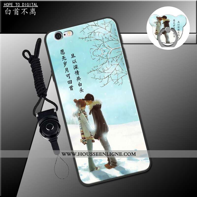 Housse iPhone 6/6s Fluide Doux Coque Noir Étui Téléphone Portable