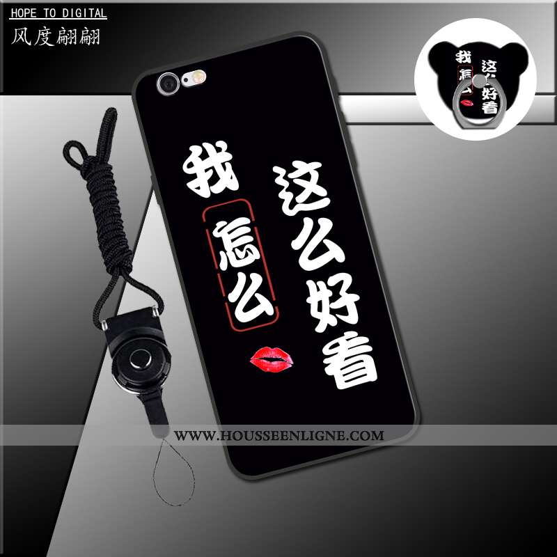 Housse iPhone 6/6s Fluide Doux Coque Noir Étui Téléphone Portable