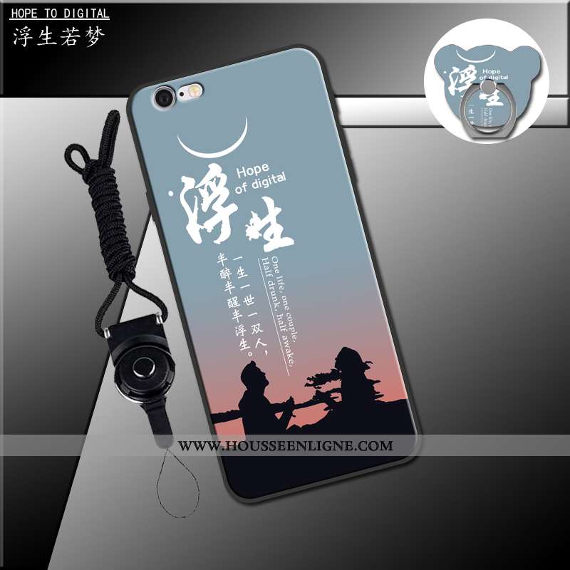 Housse iPhone 6/6s Fluide Doux Coque Noir Étui Téléphone Portable