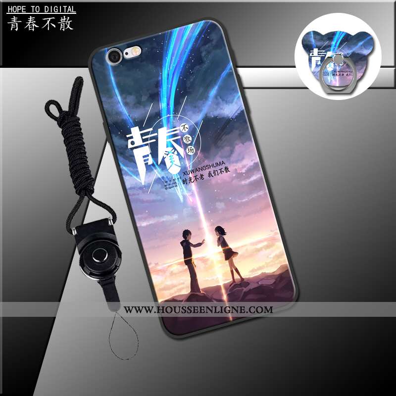 Housse iPhone 6/6s Fluide Doux Coque Noir Étui Téléphone Portable