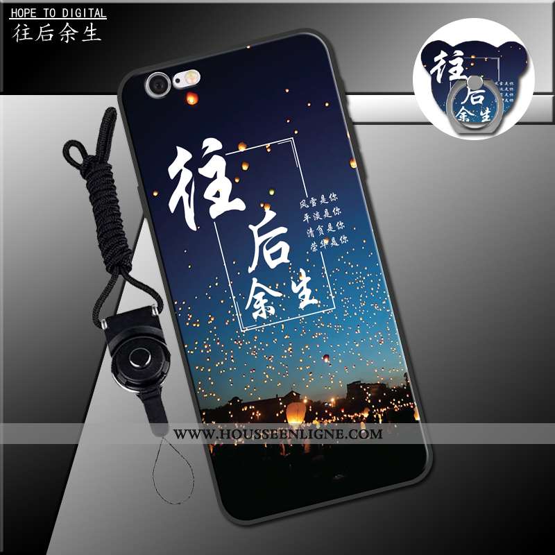 Housse iPhone 6/6s Fluide Doux Coque Noir Étui Téléphone Portable