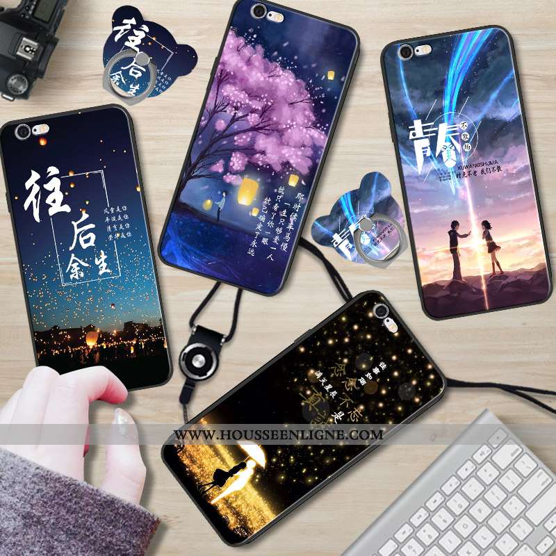 Housse iPhone 6/6s Fluide Doux Coque Noir Étui Téléphone Portable