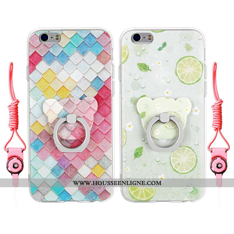 Housse iPhone 6/6s Plus Gaufrage Charmant Transparent Étui Personnalité Multicolore Coque Coloré