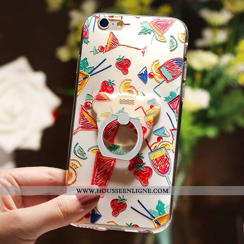 Housse iPhone 6/6s Plus Gaufrage Charmant Transparent Étui Personnalité Multicolore Coque Coloré