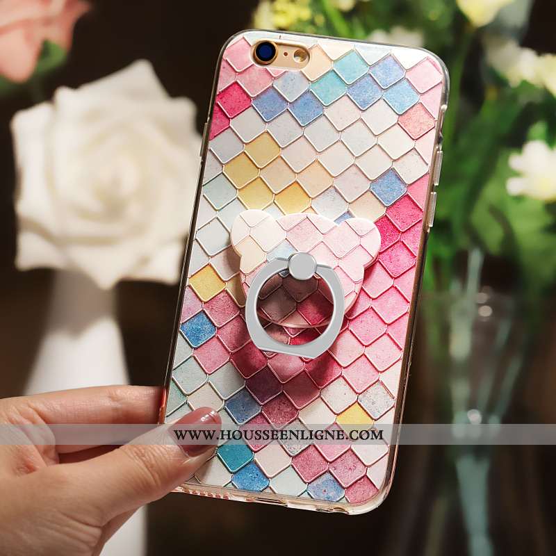 Housse iPhone 6/6s Plus Gaufrage Charmant Transparent Étui Personnalité Multicolore Coque Coloré