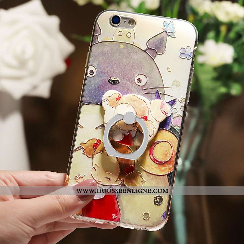 Housse iPhone 6/6s Plus Gaufrage Charmant Transparent Étui Personnalité Multicolore Coque Coloré