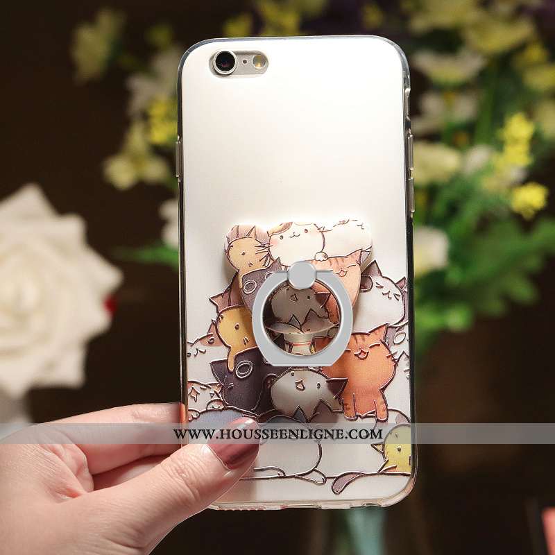 Housse iPhone 6/6s Plus Gaufrage Charmant Transparent Étui Personnalité Multicolore Coque Coloré