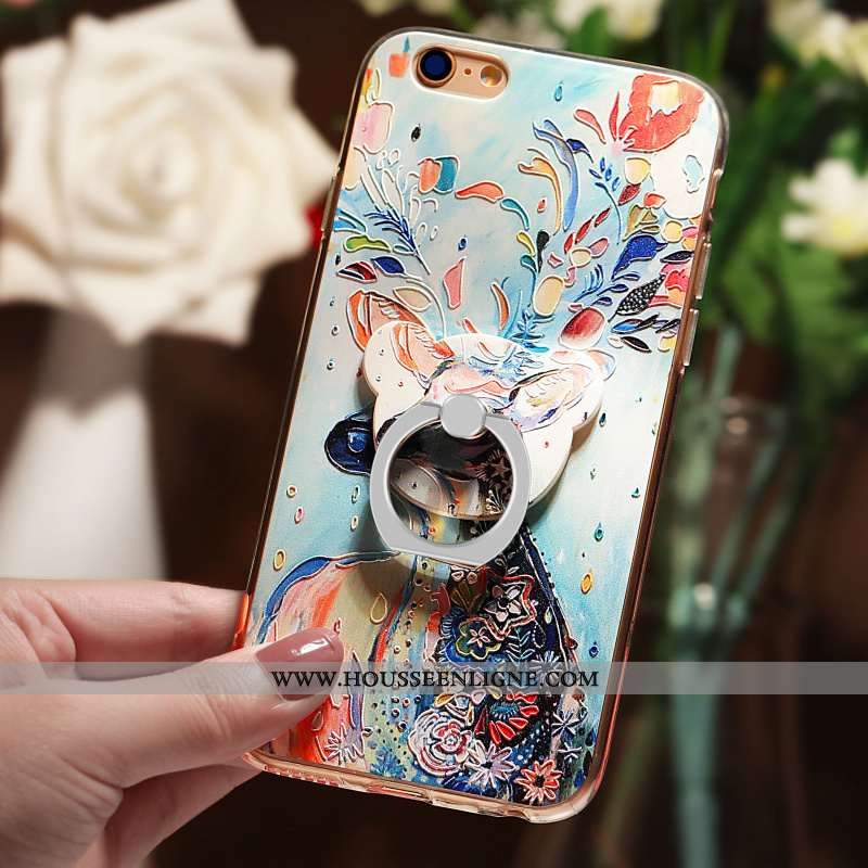 Housse iPhone 6/6s Plus Gaufrage Charmant Transparent Étui Personnalité Multicolore Coque Coloré