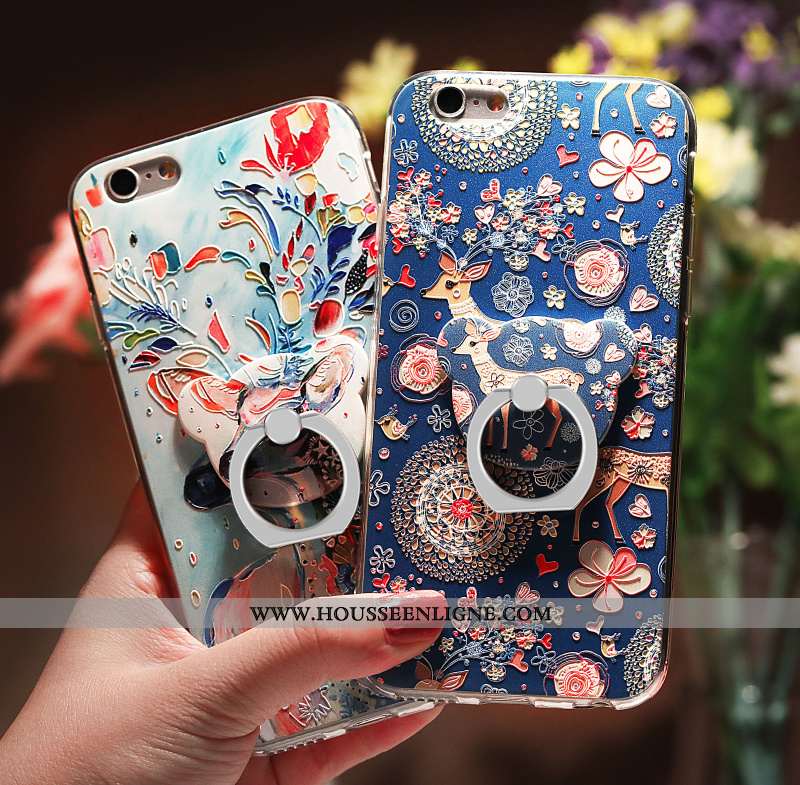 Housse iPhone 6/6s Plus Gaufrage Charmant Transparent Étui Personnalité Multicolore Coque Coloré