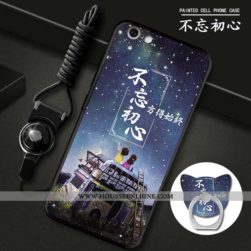 Housse iPhone 6/6s Silicone Protection Délavé En Daim Personnalité Téléphone Portable Noir Coque