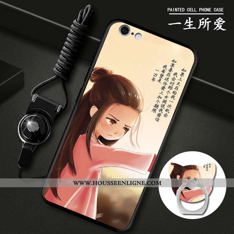 Housse iPhone 6/6s Silicone Protection Délavé En Daim Personnalité Téléphone Portable Noir Coque