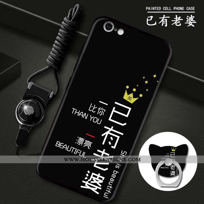 Housse iPhone 6/6s Silicone Protection Délavé En Daim Personnalité Téléphone Portable Noir Coque