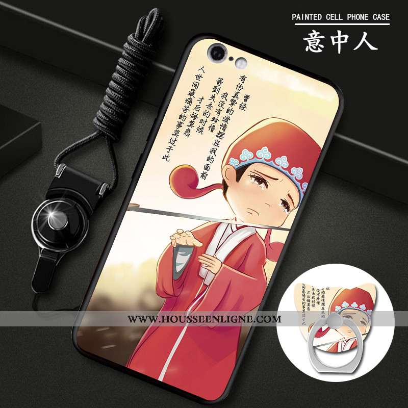 Housse iPhone 6/6s Silicone Protection Délavé En Daim Personnalité Téléphone Portable Noir Coque