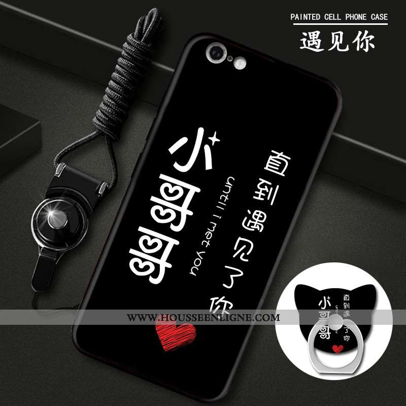 Housse iPhone 6/6s Silicone Protection Délavé En Daim Personnalité Téléphone Portable Noir Coque