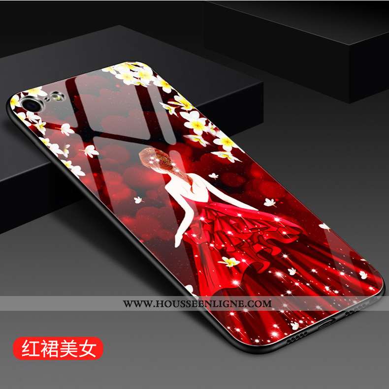 Housse iPhone 6/6s Verre Tendance Coque Téléphone Portable Petit Étui Noir