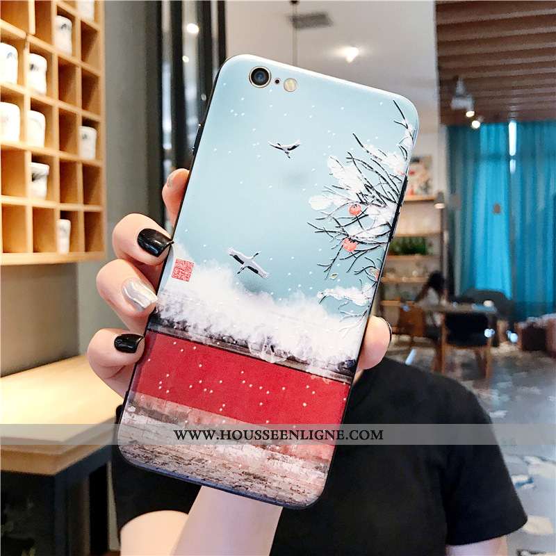 Housse iPhone 7 Créatif Gaufrage Protection Bleu Incassable Tendance Étui