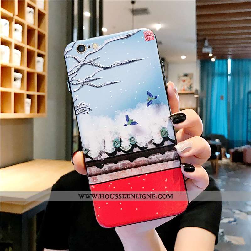 Housse iPhone 7 Créatif Gaufrage Protection Bleu Incassable Tendance Étui