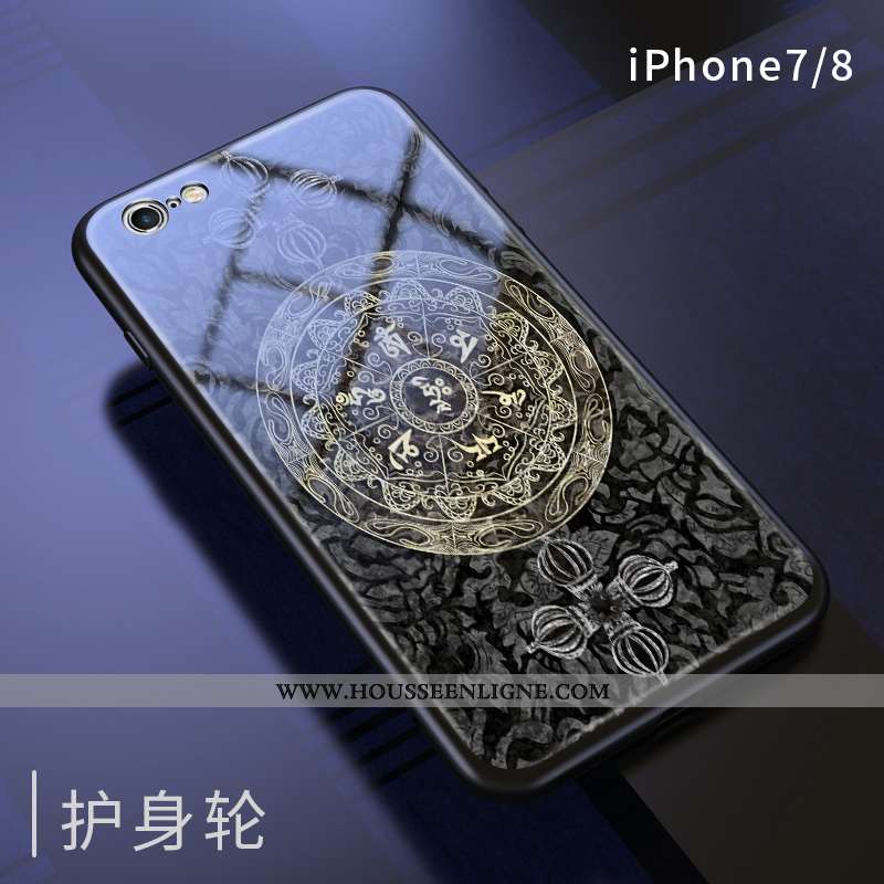 Housse iPhone 7 Créatif Personnalité Incassable Tout Compris Téléphone Portable Bleu Marin Coque Ble