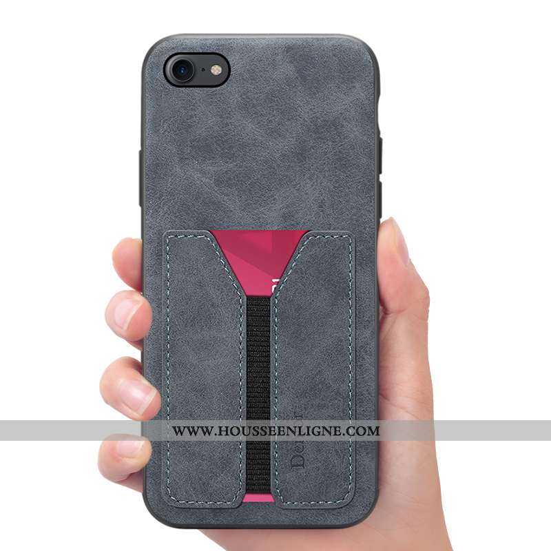 Housse iPhone 7 Cuir Portefeuille Téléphone Portable Coque Rouge Étui