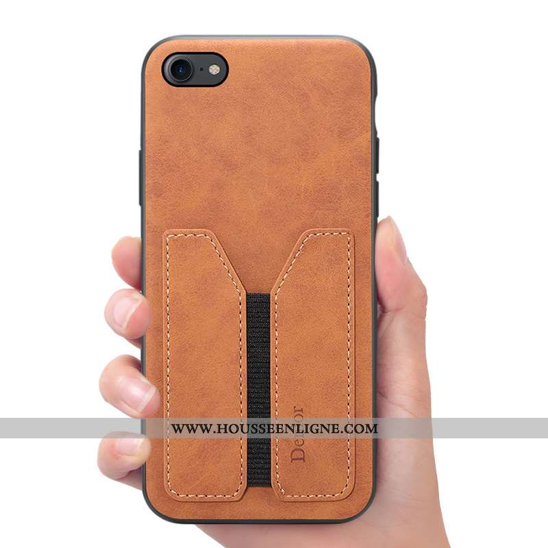 Housse iPhone 7 Cuir Portefeuille Téléphone Portable Coque Rouge Étui