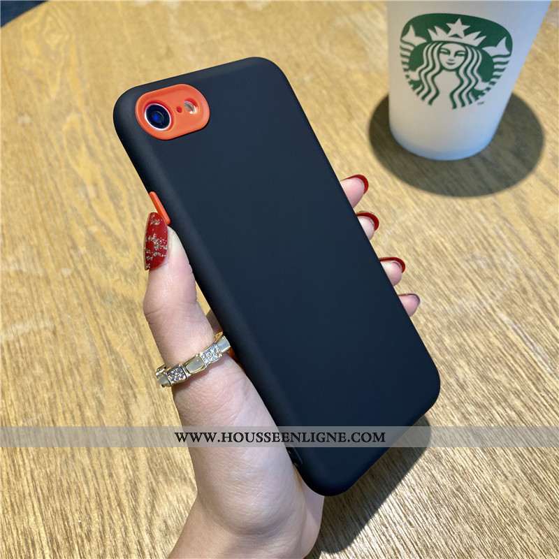 Housse iPhone 7 Délavé En Daim Silicone Téléphone Portable Simple Tout Compris Luxe Rouge