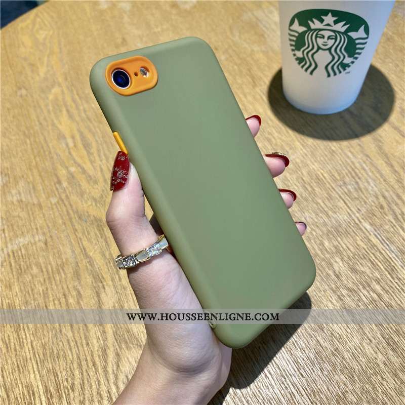 Housse iPhone 7 Délavé En Daim Silicone Téléphone Portable Simple Tout Compris Luxe Rouge