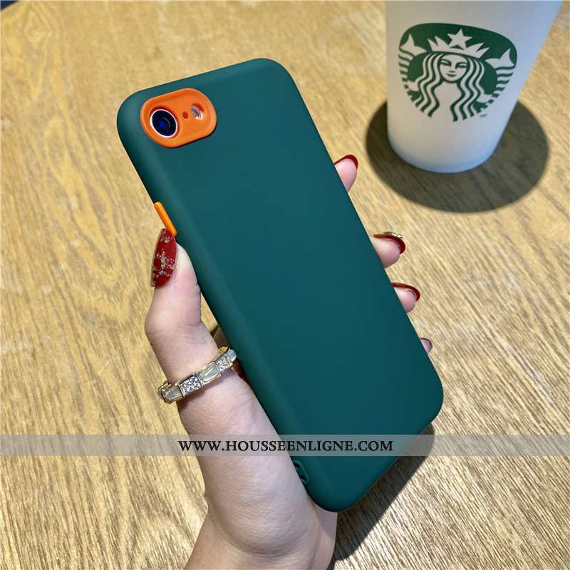 Housse iPhone 7 Délavé En Daim Silicone Téléphone Portable Simple Tout Compris Luxe Rouge