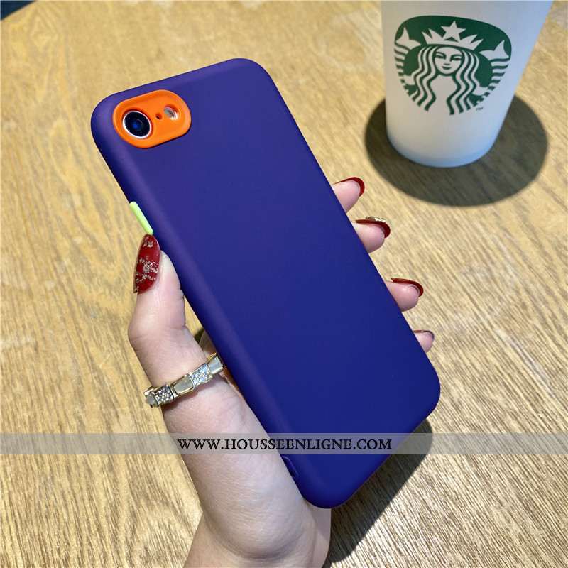 Housse iPhone 7 Délavé En Daim Silicone Téléphone Portable Simple Tout Compris Luxe Rouge