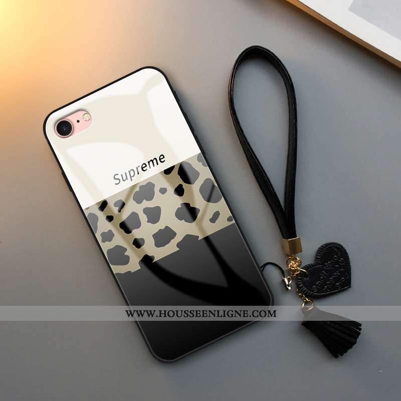 Housse iPhone 7 Fluide Doux Verre Vent Coque Personnalité Tout Compris Incassable Blanche