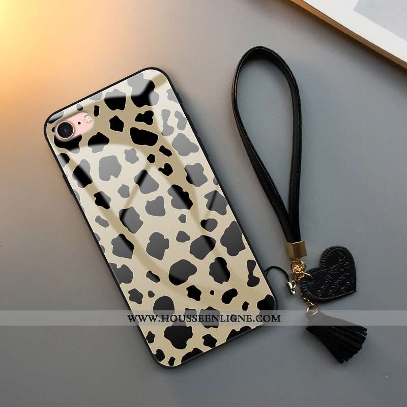 Housse iPhone 7 Fluide Doux Verre Vent Coque Personnalité Tout Compris Incassable Blanche