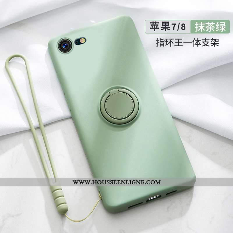 Housse iPhone 7 Légère Fluide Doux Silicone Net Rouge Ultra Tout Compris Vert Verte