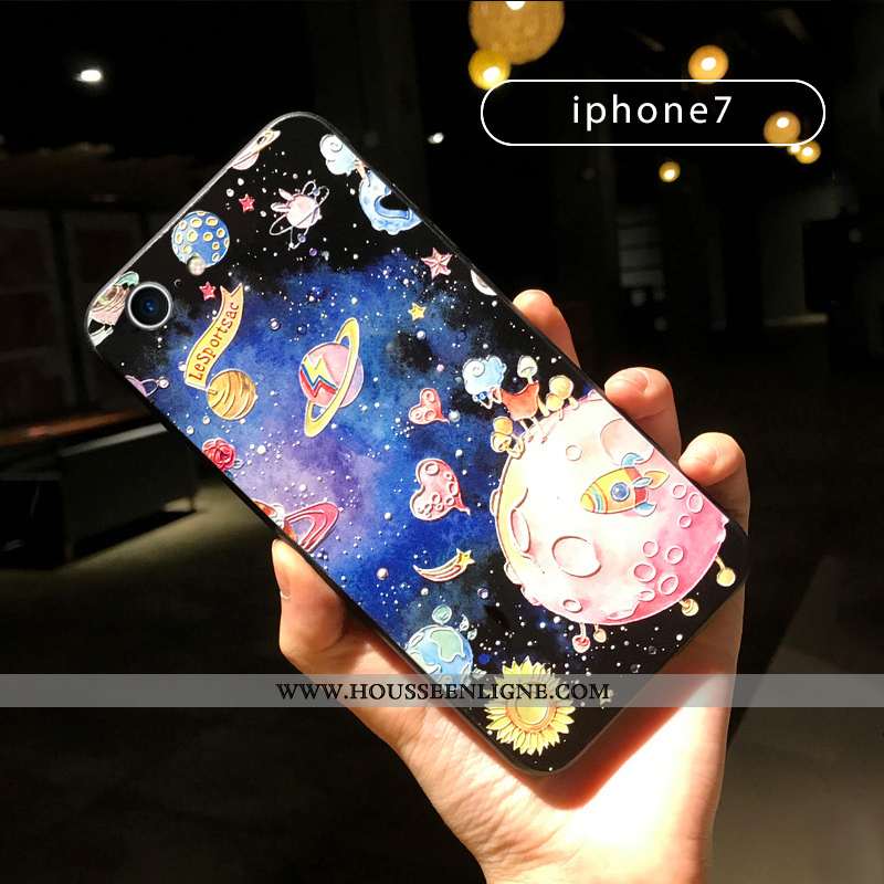 Housse iPhone 7 Ornements Suspendus Personnalité Téléphone Portable Créatif Noir Nouveau Amoureux
