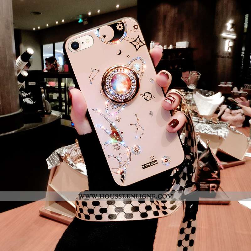 Housse iPhone 7 Personnalité Tendance Incassable Téléphone Portable Blanc Fluide Doux Ornements Susp