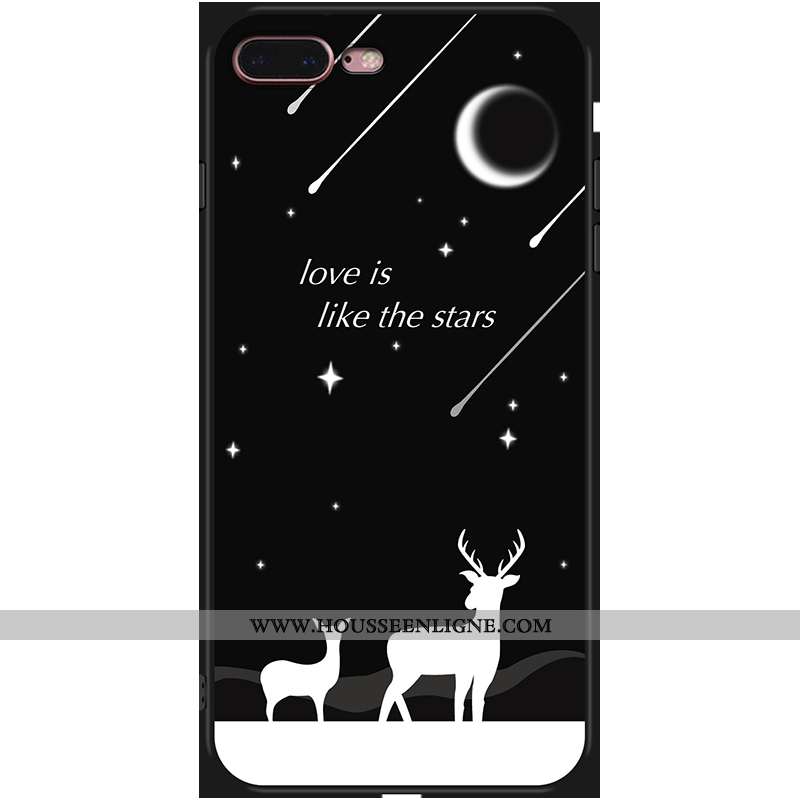 Housse iPhone 7 Plus Fluide Doux Téléphone Portable Noir Incassable Coque