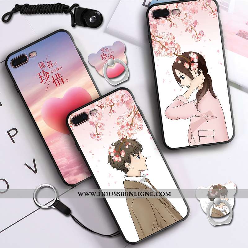 Housse iPhone 7 Plus Fluide Doux Téléphone Portable Noir Incassable Coque