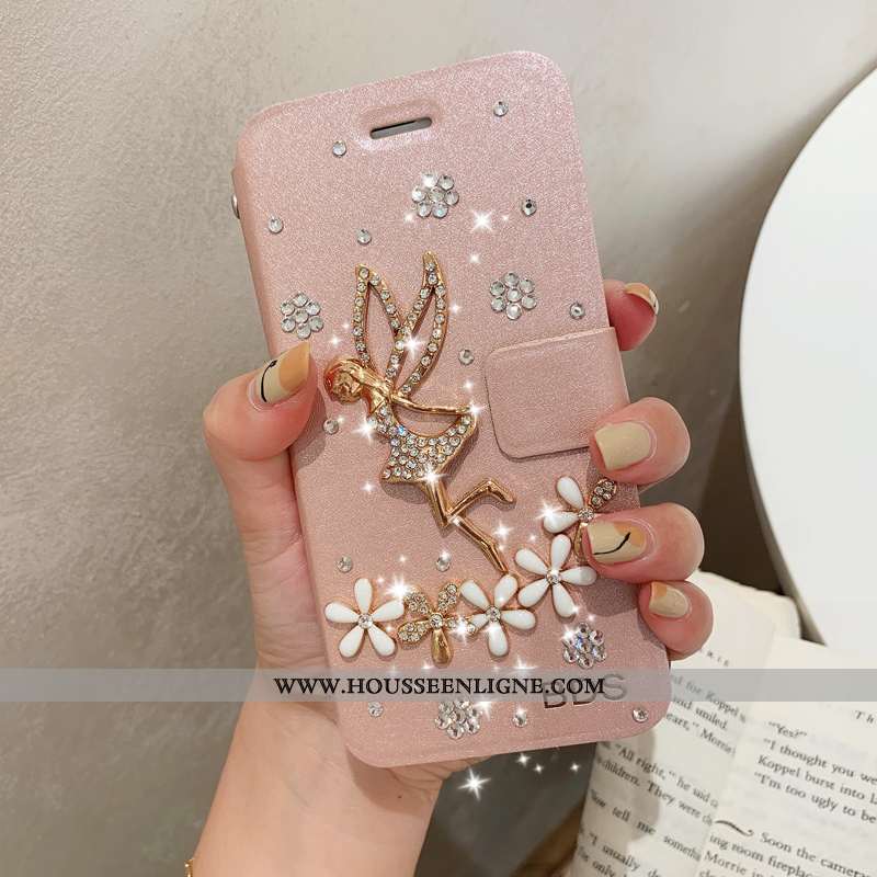 Housse iPhone 7 Plus Modèle Fleurie Protection Étui Tendance Cuir Coque Téléphone Portable Bleu