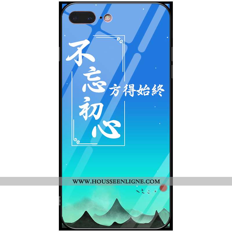 Housse iPhone 7 Plus Personnalité Créatif Téléphone Portable Ornements Suspendus Bleu Anneau Verre