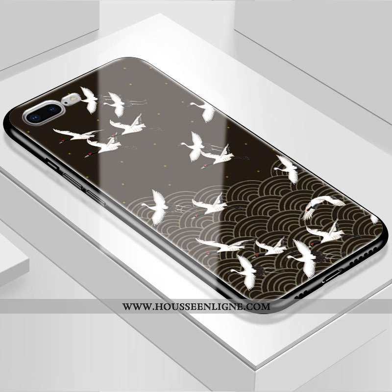 Housse iPhone 7 Plus Personnalité Mode Noir Incassable Bordure Nouveau Étui