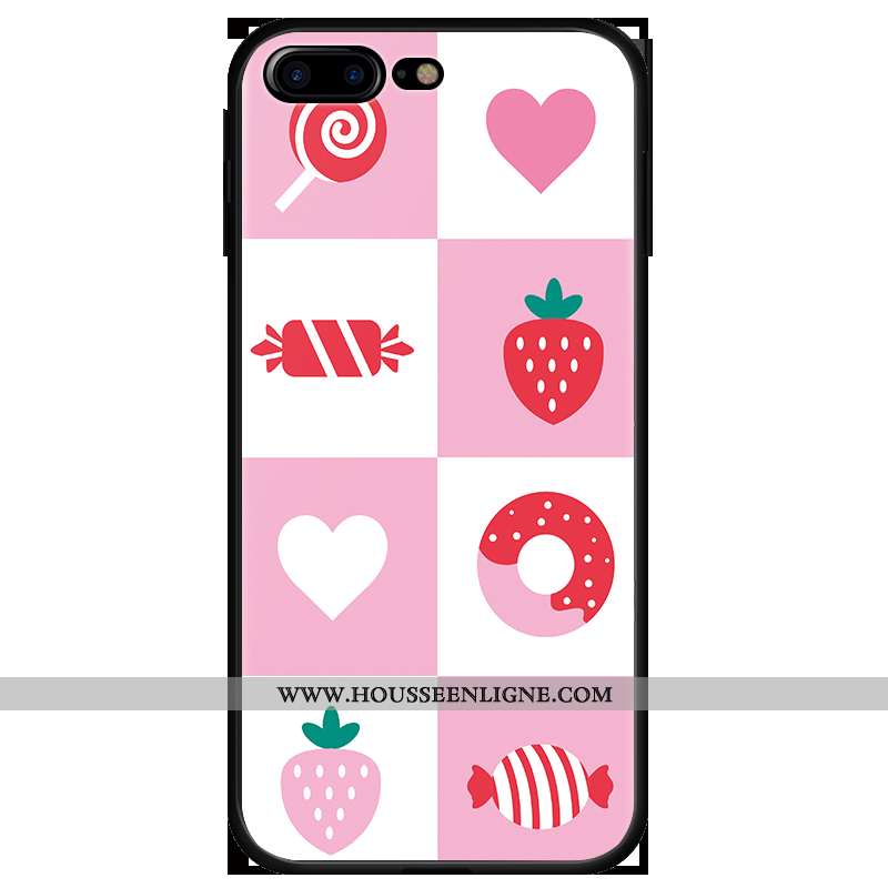 Housse iPhone 7 Plus Protection Dessin Animé Rose Amoureux Pu Coque Tout Compris