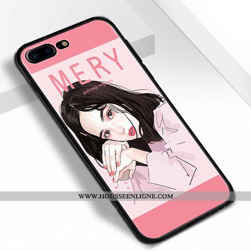 Housse iPhone 7 Plus Protection Dessin Animé Rose Amoureux Pu Coque Tout Compris