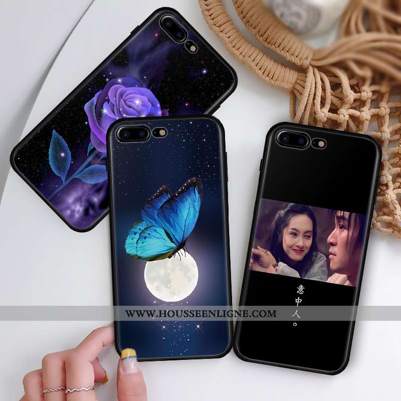 Housse iPhone 7 Plus Protection Dessin Animé Rose Amoureux Pu Coque Tout Compris