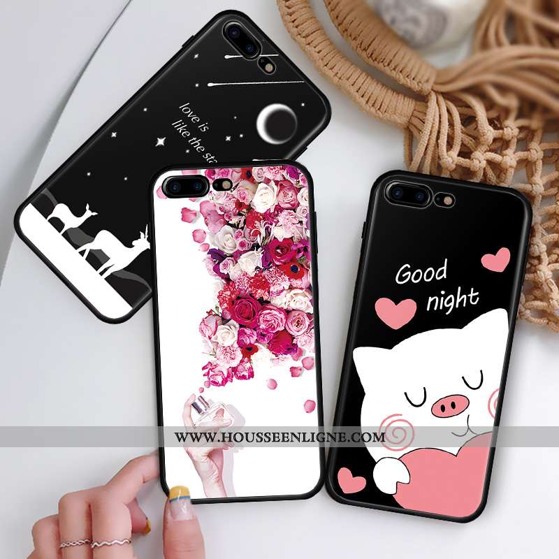 Housse iPhone 7 Plus Protection Dessin Animé Rose Amoureux Pu Coque Tout Compris