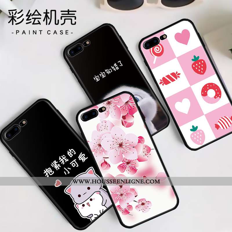 Housse iPhone 7 Plus Protection Dessin Animé Rose Amoureux Pu Coque Tout Compris