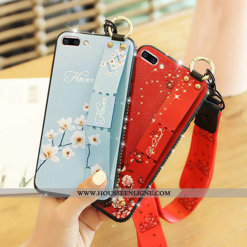 Housse iPhone 7 Plus Protection Personnalité Cou Suspendu Tendance Coque Pu Étui Rouge