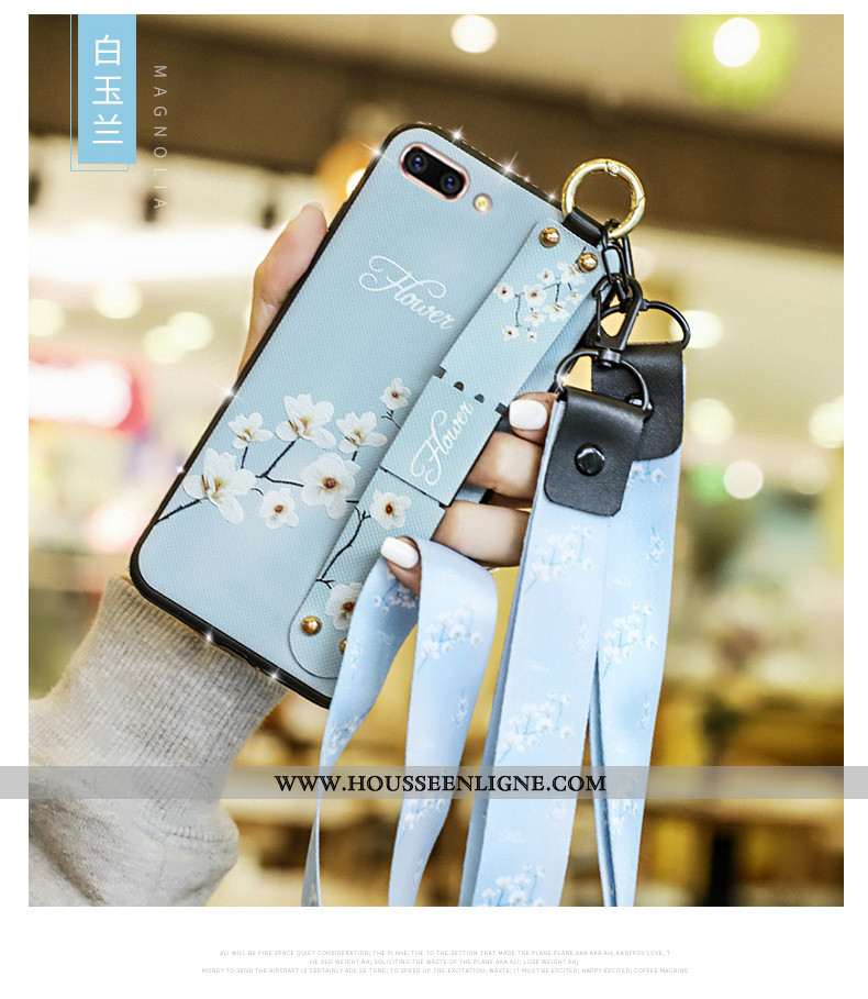 Housse iPhone 7 Plus Protection Personnalité Cou Suspendu Tendance Coque Pu Étui Rouge
