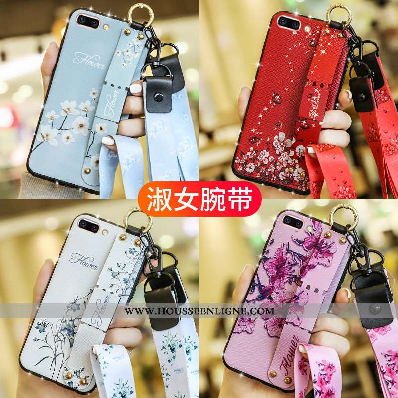 Housse iPhone 7 Plus Protection Personnalité Cou Suspendu Tendance Coque Pu Étui Rouge