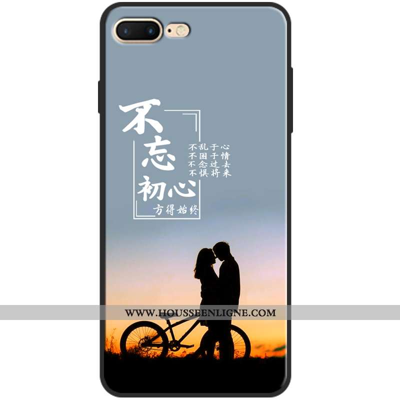 Housse iPhone 7 Plus Protection Personnalité Silicone Téléphone Portable Coque Tendance Étui Bleu