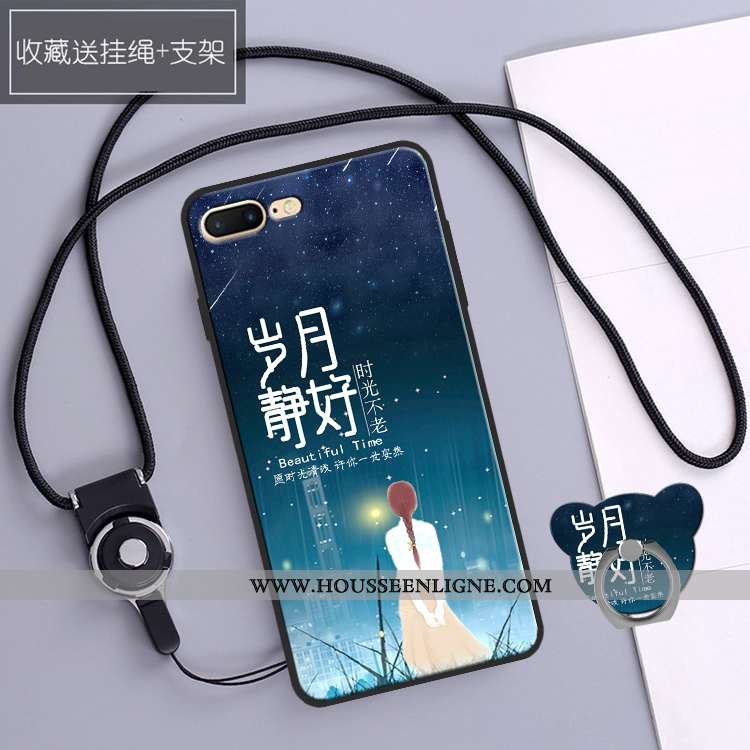 Housse iPhone 7 Plus Protection Personnalité Silicone Téléphone Portable Coque Tendance Étui Bleu