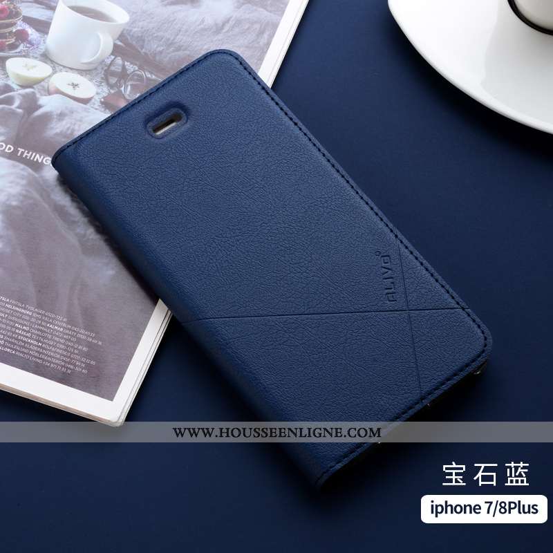 Housse iPhone 7 Plus Silicone Protection Coque Incassable Tout Compris Nouveau Fluide Doux Bleu
