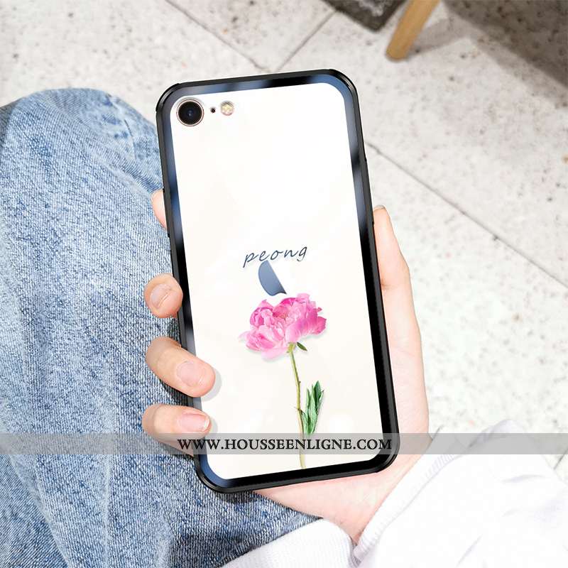 Housse iPhone 7 Protection Verre Transparent Fluide Doux Tendance Silicone Coque Blanche
